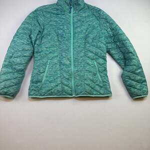Tek Gear Women's Warm Tek Quilted Puffer Jacket Aqua Green Space Dye